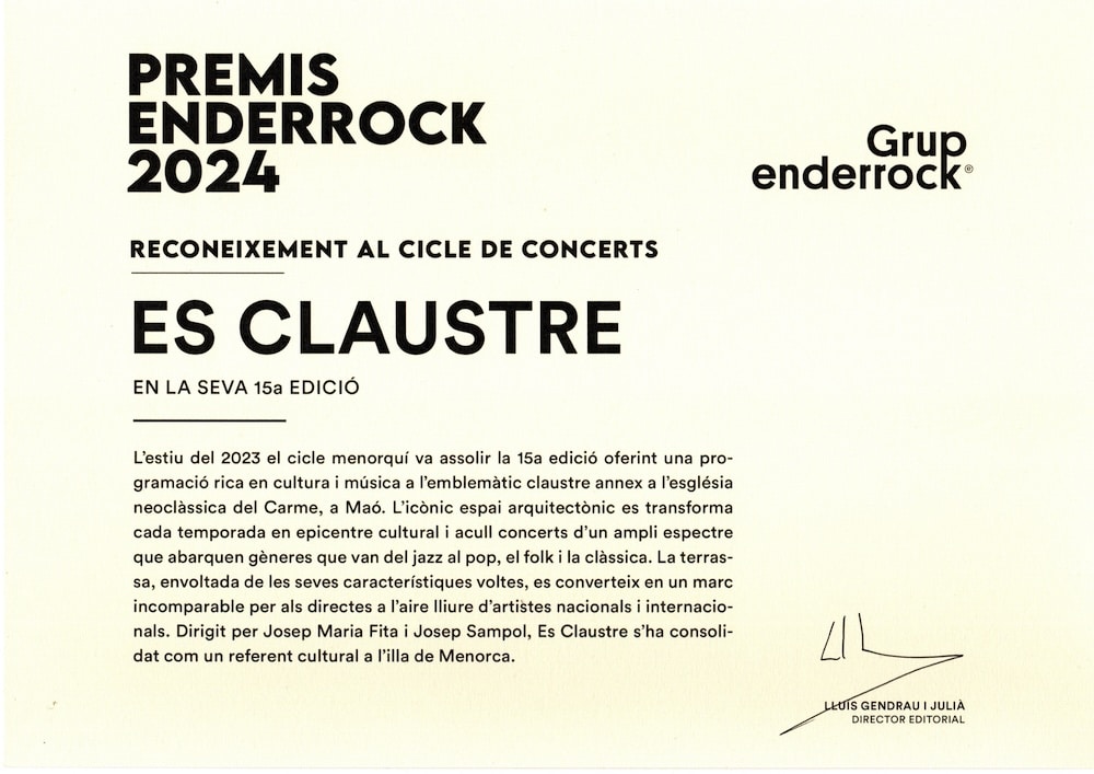Premis Enderrock Es Claustre 2024